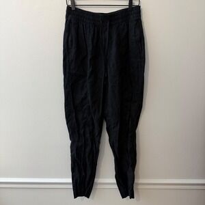 Athleta Cabo linen Pants Women's size 4 tall‎ black